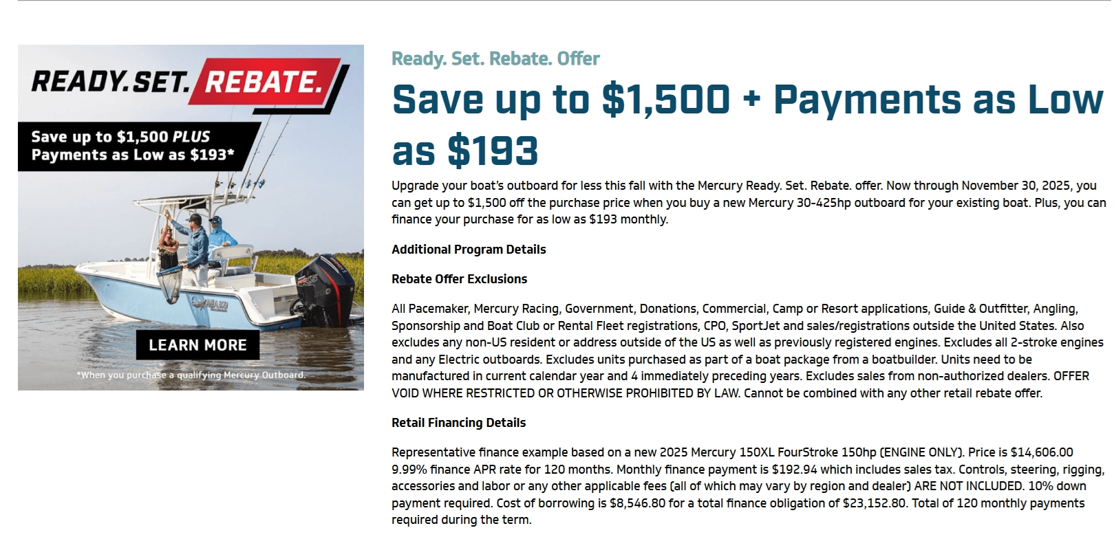 Mercury Ready. Set. Rebate. overview